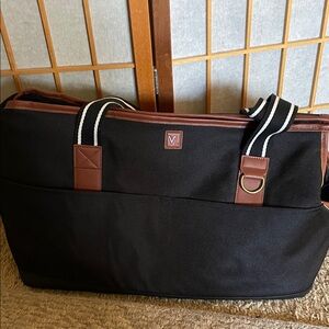 Stylish Black and Brown Dog Carrier by